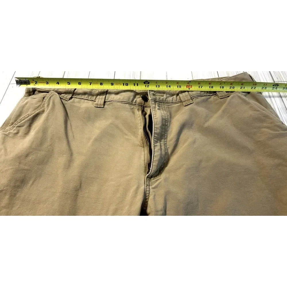 Carhartt Relaxed Fit Brown Cotton Canvas Workwear Mens Pants‎ 46x32